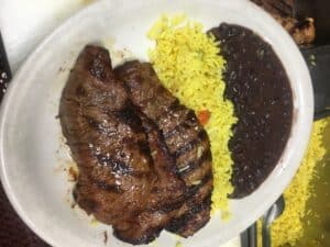 Mexican food with meat