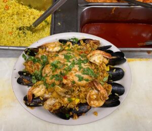 Mexican food with mussels