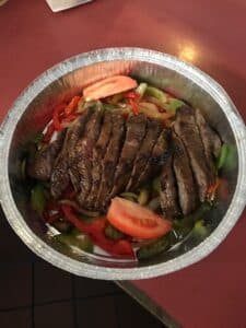 Mexican food with meat